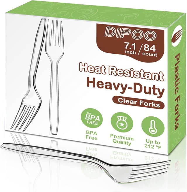 Imagen de Dipoo 7.1" Heavy Duty Plastic Forks en OfertitasTOP