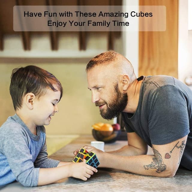 Thumbnail 6 de ROXENDA Zauberwürfel Speed-Würfel-Set (2x2 & 3x3) mit Anleitung – Kohlefaser-Aufkleber