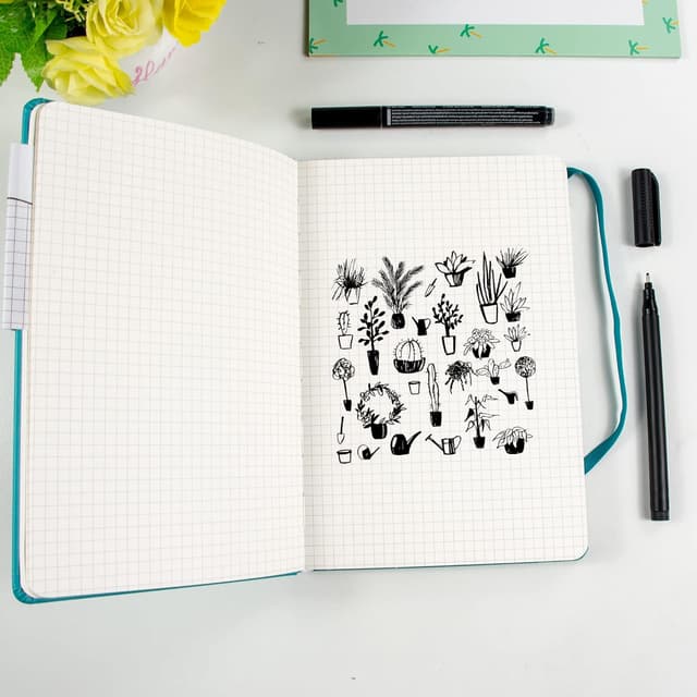 Detalle de STATIONERY ISLAND Taccuino a quadretti A5 con copertina rigida e carta da 120 gsm