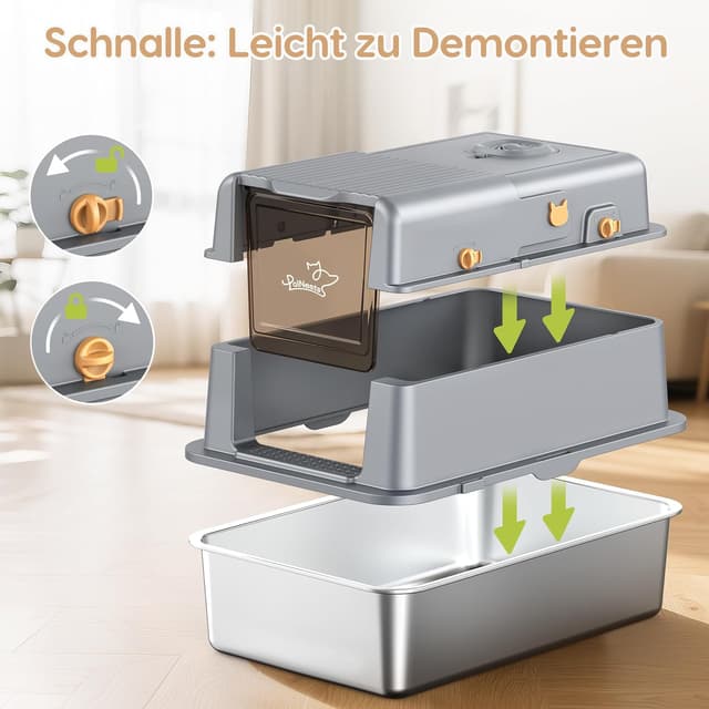 Thumbnail 4 de PalNests Edelstahl-Katzentoilette 80 L 🐱