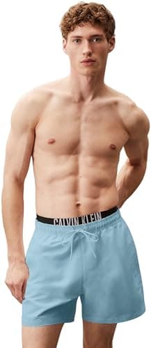 Detalle de Calvin Klein Bañador Hombre Medium Double con Logotipo azul | 1 pieza | L