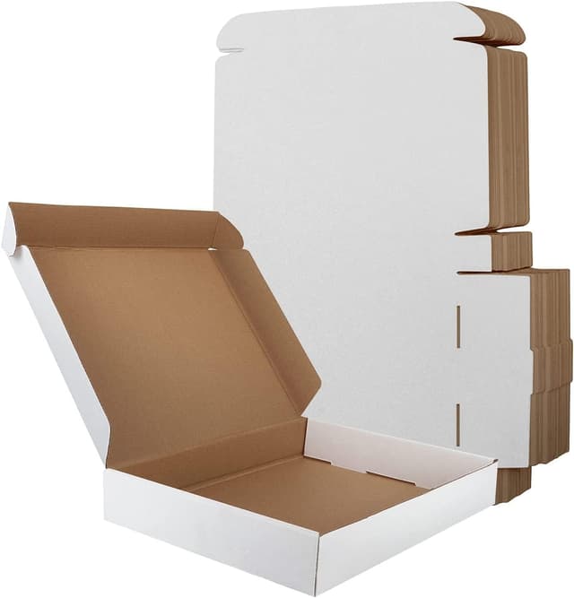 Detalle de 25-Pack small shipping boxes (330x254x51 mm) white corrugated cardboard mailer boxes