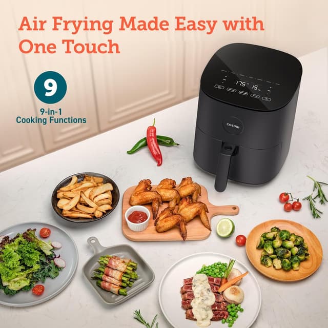 Detalle de COSORI Air Fryer 4.7L with 9-in-1 functions