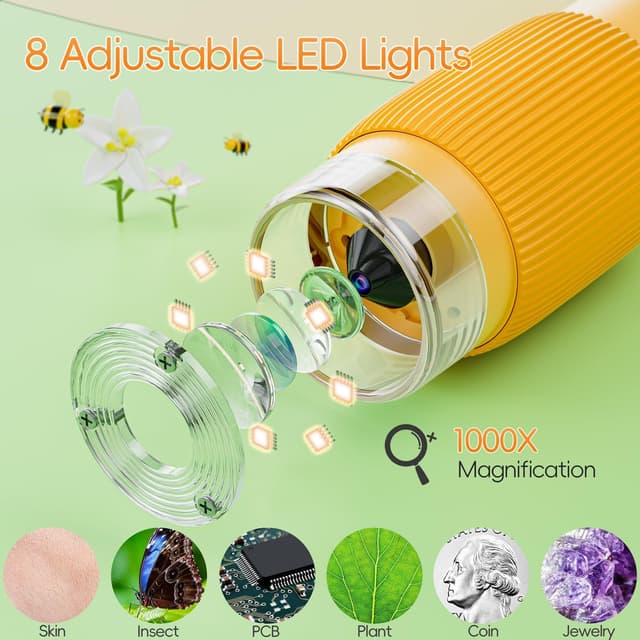 Detalle de SKYBASIC 1000X Kids Handheld Microscope