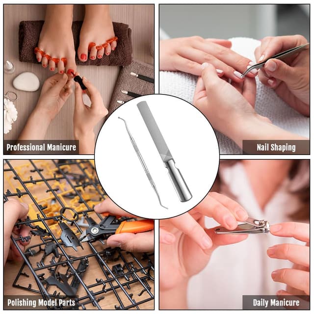 Thumbnail 6 de AUYAO professionelles Nagelfeilen- & Zehennagelheber-Set (3-teilig) mit Ledertasche – doppelseitige Feile, grob & fein