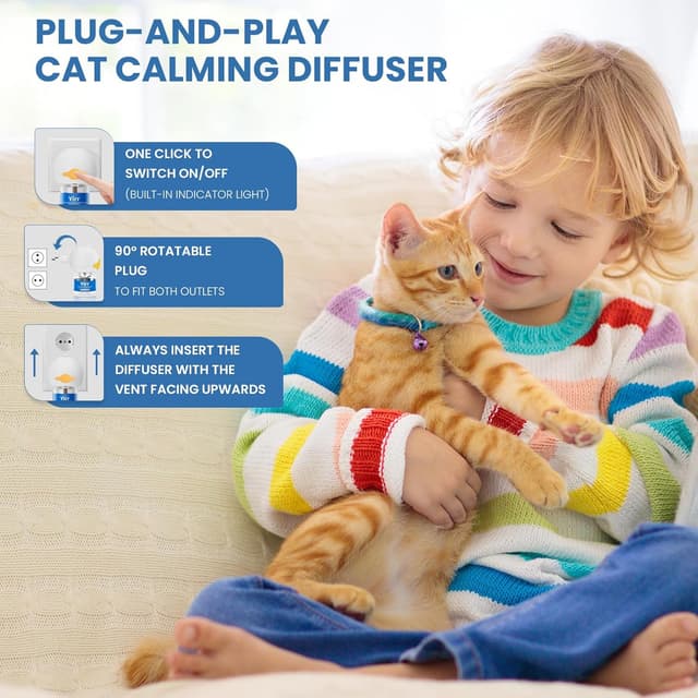 Thumbnail 6 de Crenze Pheromone Katzen Beruhigung Steckdose Set (2 Diffusoren, 4 Nachfüllflaschen je 48 ml) – naturbasierte Entspannungshilfe