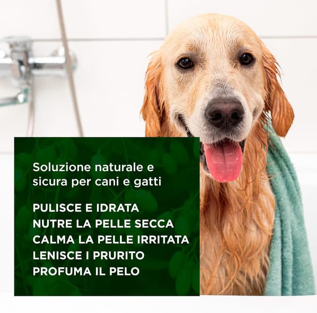 Detalle de Bio Pet Shampoo Protettivo all’Olio di Neem con Aloe e Tiglio per Cani e Gatti, flacone 250 ml