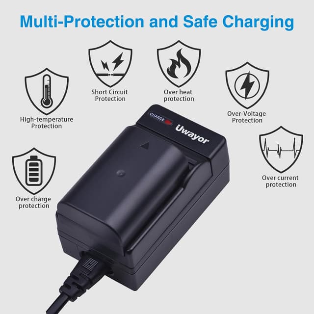 Detalle 2 de Uwayor DMW-BLF19 USB Camera Battery Charger Set for Panasonic Lumix (2600mAh, 7.4V)