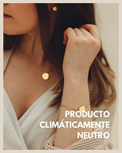 Detalle de Collar con letra inicial GD GOOD.designs “N” chapado en oro 18k, 40+5 cm