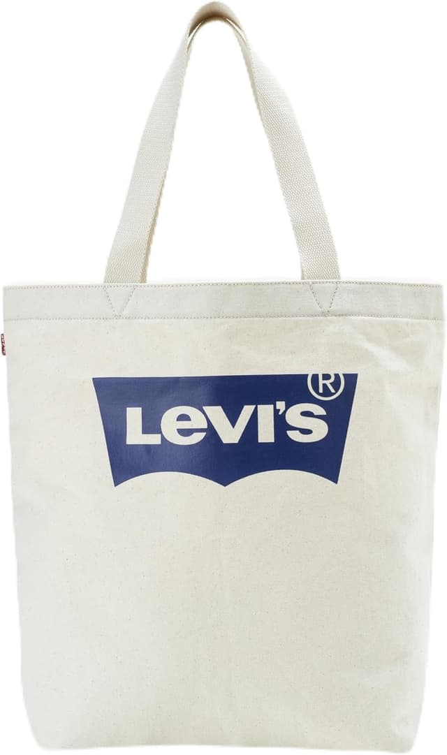 Detalle de Levi's Batwing Tote 16 L crudo y azul
