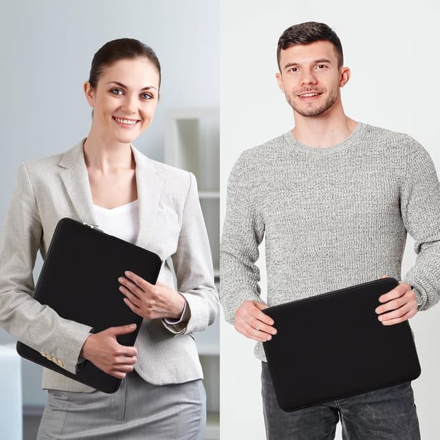 Thumbnail 6 de RAINYEAR 14 Inch Laptop Sleeve Protective Case (Black) with Soft Lining & Padded Carrying Bag