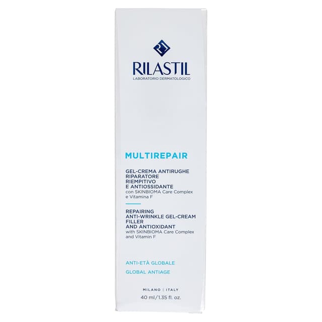 Detalle de Rilastil Multirepair Reparierende Gel-Creme mit Vitamin F – Anti-Falten-Gesichtspflege für normale bis Mischhaut (40 ml)