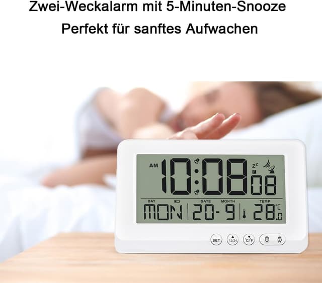 Thumbnail 4 de Teepacioka Funkwecker Digital 5-Minuten Snooze