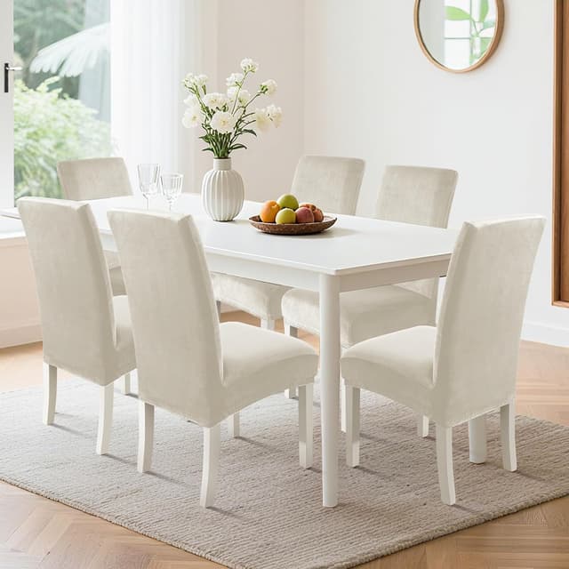 Detalle 2 de Ystyle coprisedie elasticizzati beige 6 pezzi