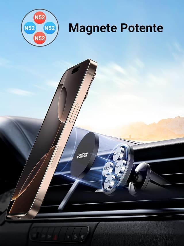 Detalle 2 de UGREEN Supporto Telefono Auto Magnetico 2 PAD 3,4-7"