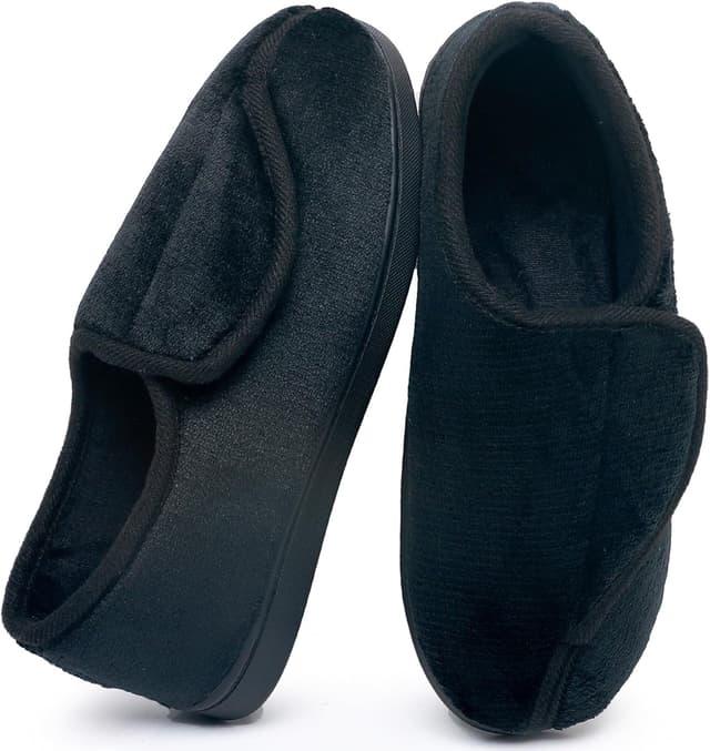 Detalle de Git-up Pantoufles diabétiques en mousse à mémoire de forme, chaussons confortables réglables à bout fermé