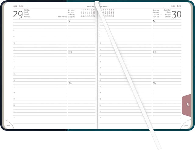 Detalle 2 de Zettler Buchkalender Premium Water A5 2026 – Tageskalender türkis-blau, 1 Tag/1 Seite