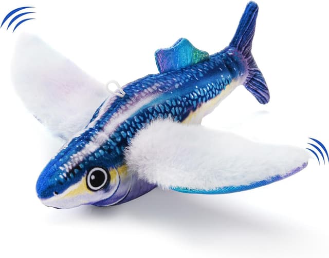 Detalle de AUSCAT Flappy Fish Cat Toy (Simulated Chirping, USB Rechargeable) – interactive flapping fish for indoor kittens