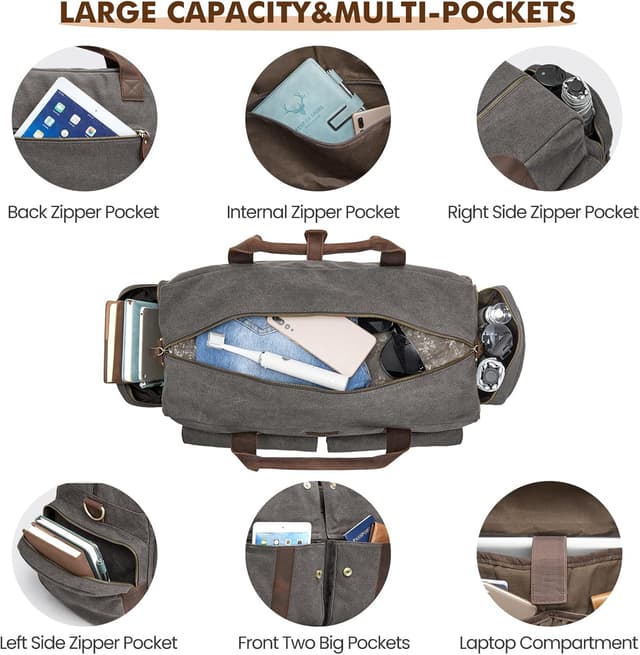 Thumbnail 5 de S-ZONE Unisex 56 Litri Borsa da Viaggio in Tela