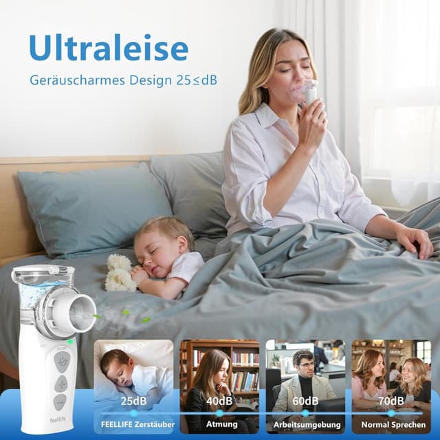 Detalle de FEELLIFE Inhalationsgerät für Erwachsene 3 µm