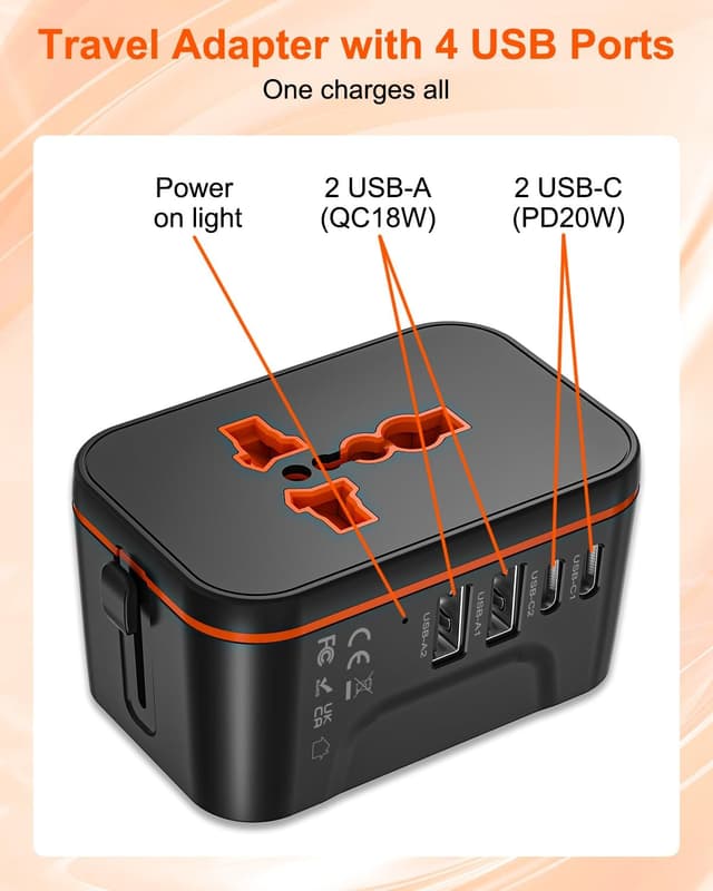 Thumbnail 4 de Universal Travel Adapter with 2 USB‑C 1920W