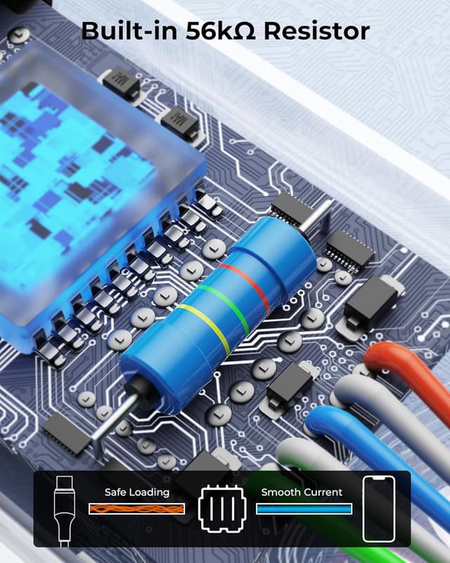 Detalle de VOLTME Cavo USB-C 60W PD 3A in TPE da 1,20 m (bianco) con ricarica rapida e trasferimento dati fino a 480 Mb/s