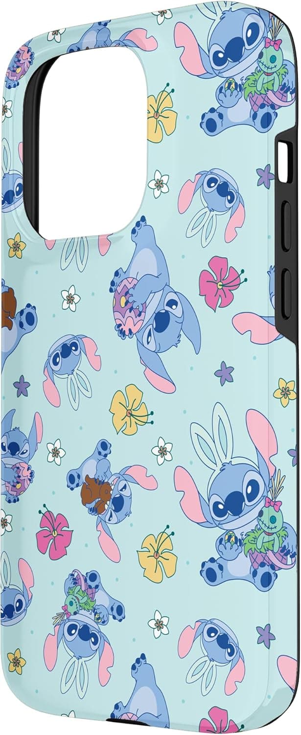 Detalle 2 de Custodia pieghevole Disney Lilo & Stitch Cute Blue Easter per iPhone 15 Pro