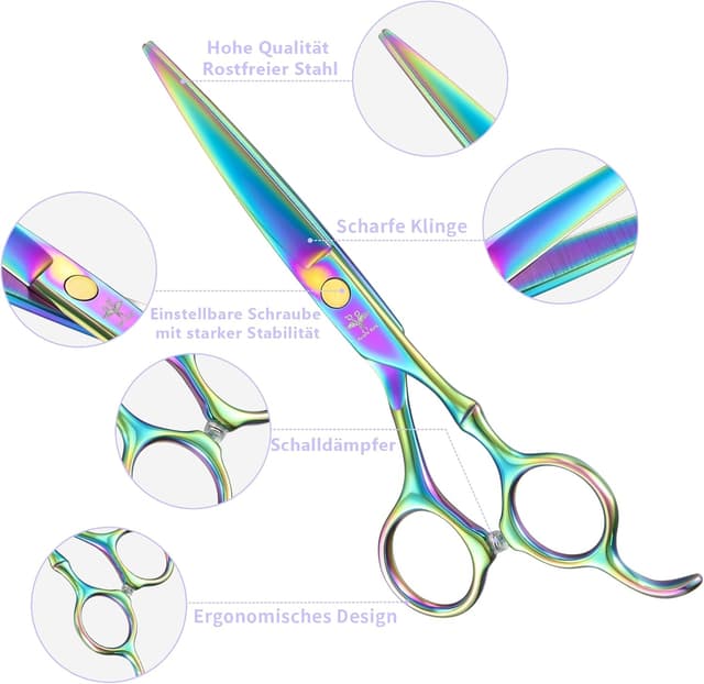 Thumbnail 3 de Purple Bird 10-piece hairdressing scissors kit ✂