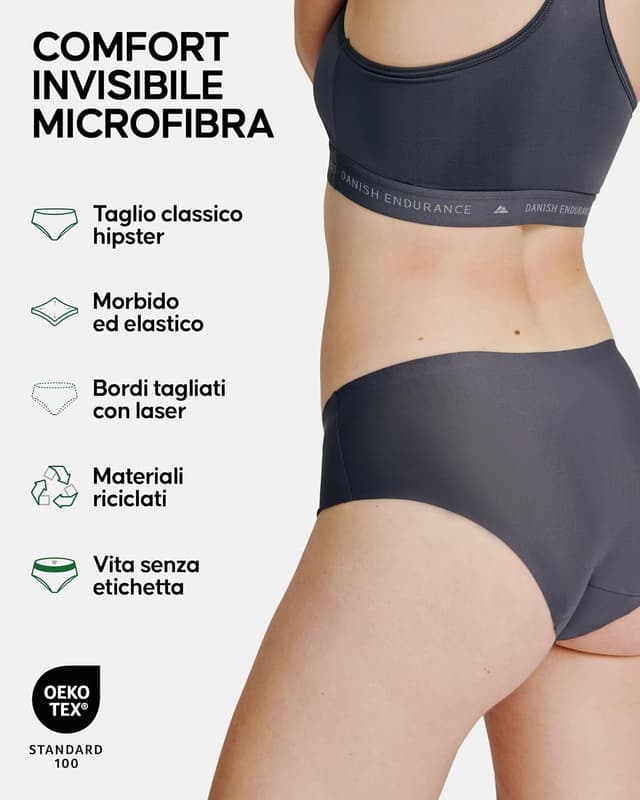 Thumbnail 1 de Danish Endurance Slip Hipster Invisibili 3 e 5 Pezzi