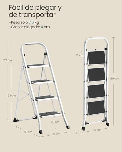 Thumbnail 5 de SONGMICS GSL004WZ01 Escalera de 4 Peldaños