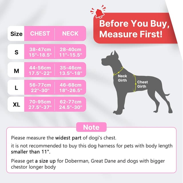 Detalle 2 de Belababy Dog Harness No Pull, Adjustable S