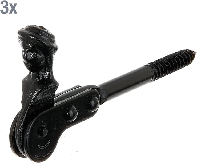 Detalle de Alberts 307486 Arrêt de volet tête bergère noir laqué (set de 3) à visser ou à sceller