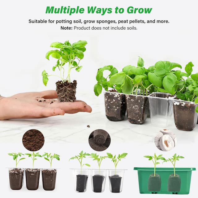 Thumbnail 5 de Bonviee 10 Pack Seed Starter Trays 12-cell mini greenhouse 🌱