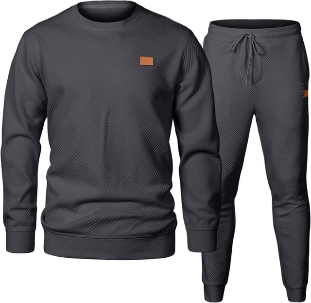 Detalle de JMIERR Men's Knit Jacquard Tracksuit 2-Piece