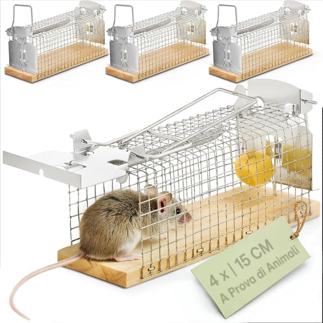 Detalle de Praknu Trappola per topi viva 4 pezzi 🐭