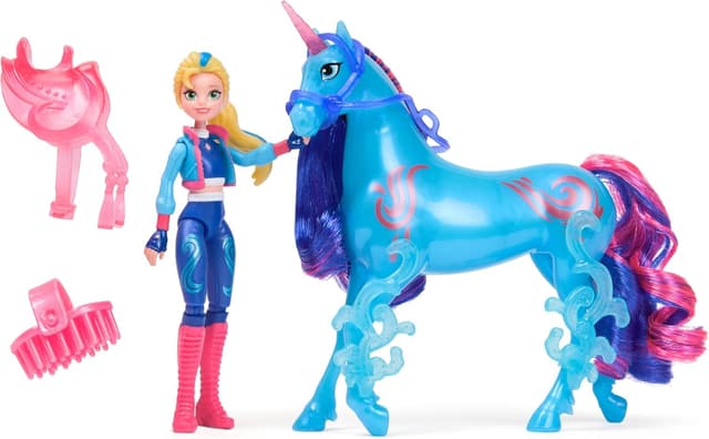 Detalle de Unicorn Academy Isabel & River Power of Friendship Set with Translucent Saddle and 2 Power Accessories