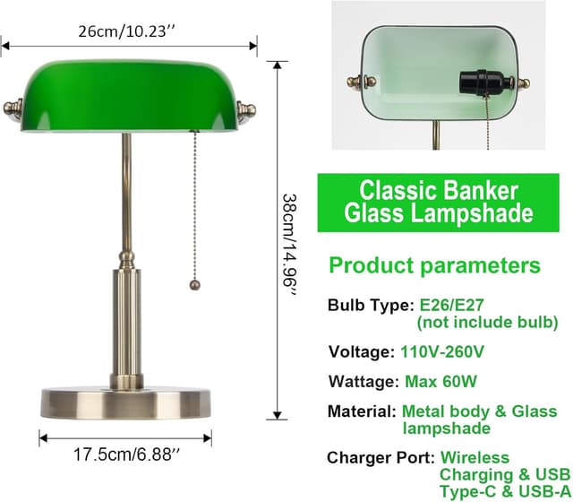 Thumbnail 2 de FIRVRE Bankers Desk Lamp