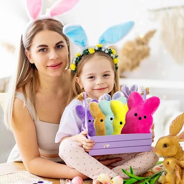 Detalle de BOMBPARK 6PCS Cute Bunny Plush Toys for Easter Baskets