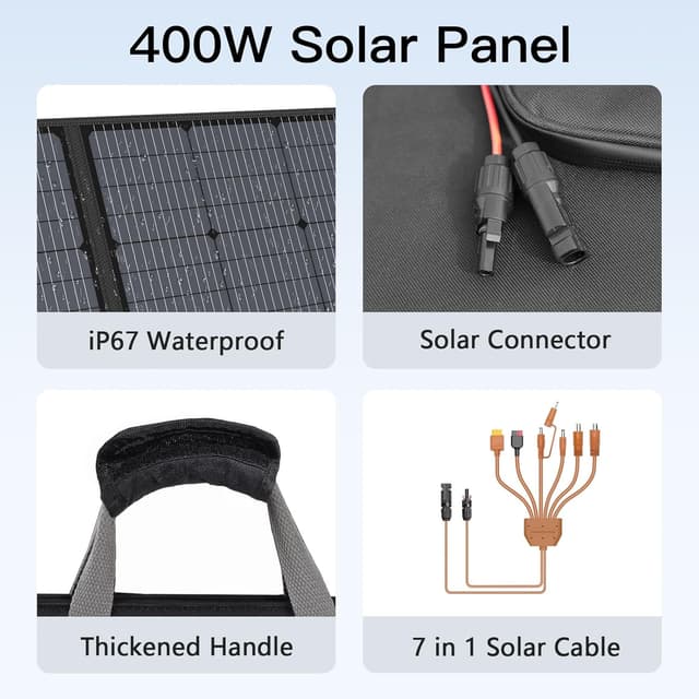 Thumbnail 5 de 400W Portable Solar Panel 23.5% Efficiency ☀️📦📐