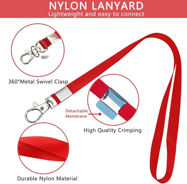 Detalle 2 de XHDA Red 50PCS Lanyards with Card Holders 50pc