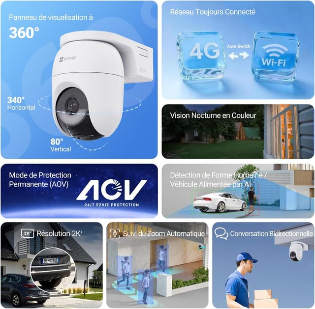 Detalle 2 de EZVIZ CB8 Lite caméra 4G 2K