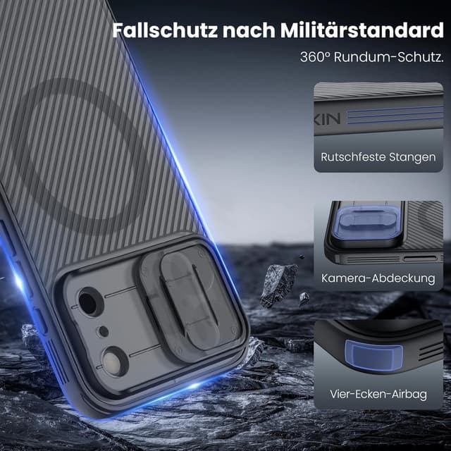 Detalle de Nillkin Magnetische Hülle CamShield Pro Ultra für iPhone 17 Pro (6,7 Zoll) mit MagSafe-Kameraschutz