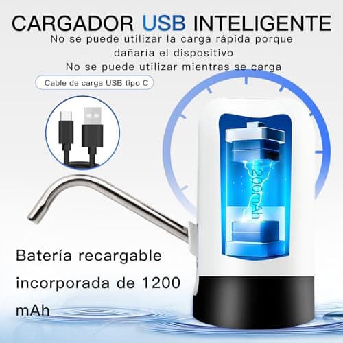 Detalle de EASY SPEED EASYSPEED dispensador de agua portátil USB-C con batería de 1200 mAh y grifo eléctrico