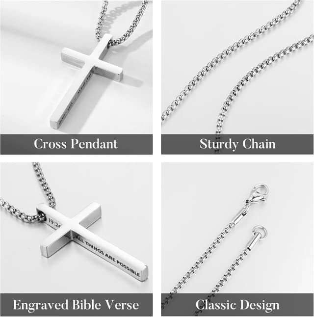 Thumbnail 4 de Ursteel Cross Necklace 45.6mm