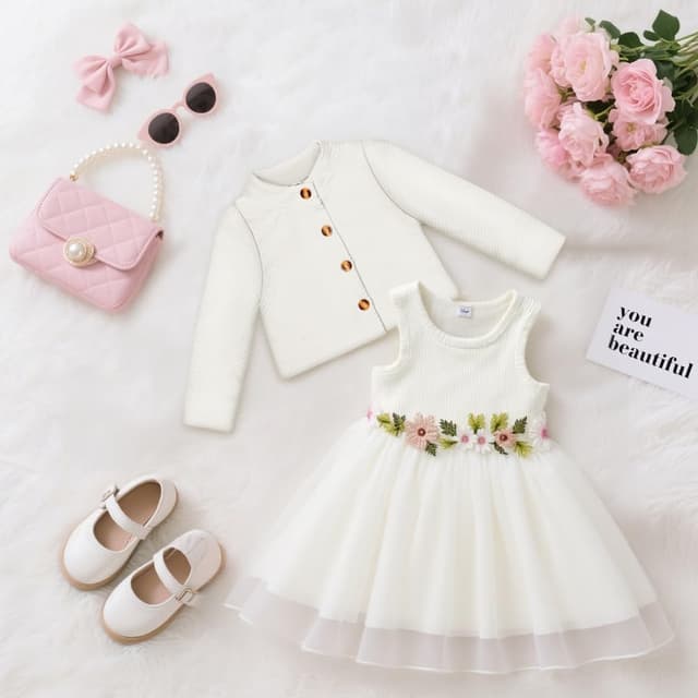 Thumbnail 5 de Vicloon Toddler Dress Set for Girls