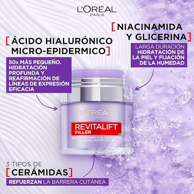 Detalle 1 de L'Oreal Paris Revitalift Filler Crema 50 ml