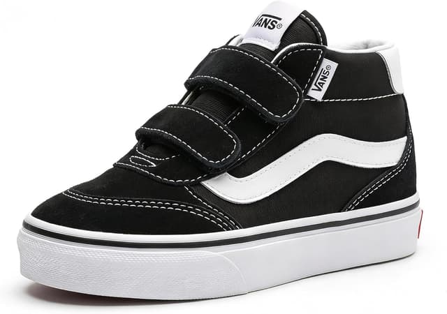 Detalle de Vans Brooklyn Mid V sneaker unisex bambino Nero/Bianco