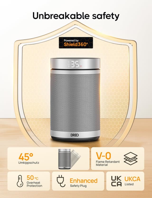 Detalle de Dreo Atom 316 1500W ceramic fan heater