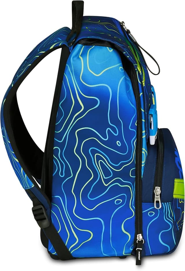 Detalle de Seven Zaino doppio scomparto estensibile Blu, maxi capienza da scuola e viaggio