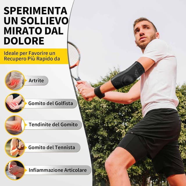 Detalle 2 de CAMBIVO Tutore per epicondilite al gomito con cuscinetto in gel